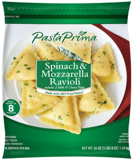 (image for) Ravioli Spinach & Mozzarella 3.5lb AF Req